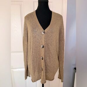 Zara Gold Knit Cardigan Medium